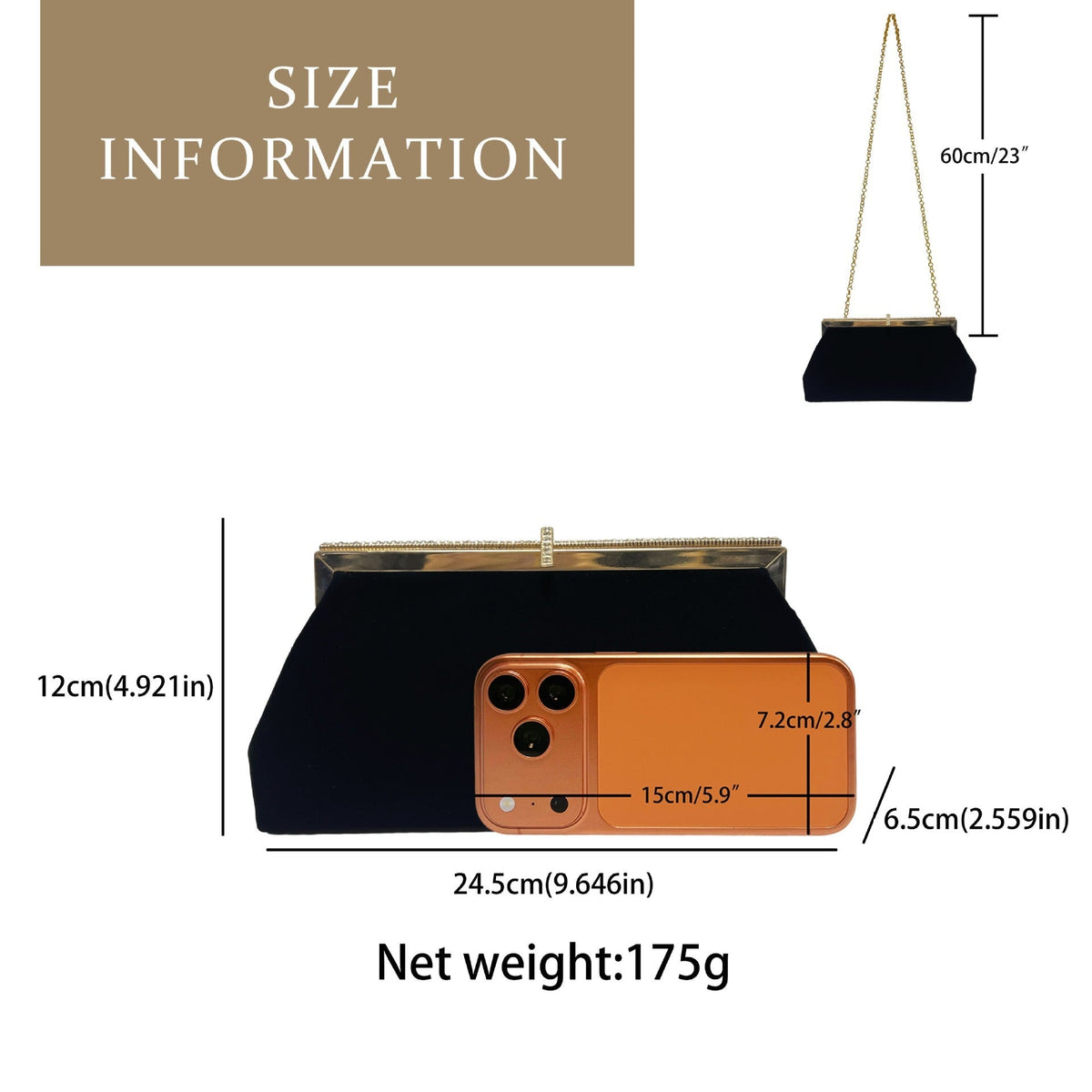 Élégant Pochette de Soirée & Sac Bandoulière (MAC448)