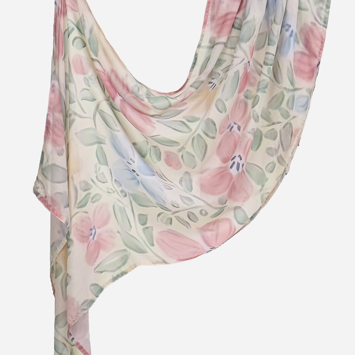Foulard Hijab Léger Imprimé Floral Aquarelle (MH246)