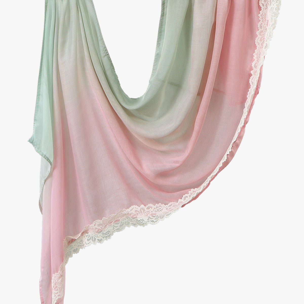 Châle Hijab Imprimé Bordure Dentelle (MH231)