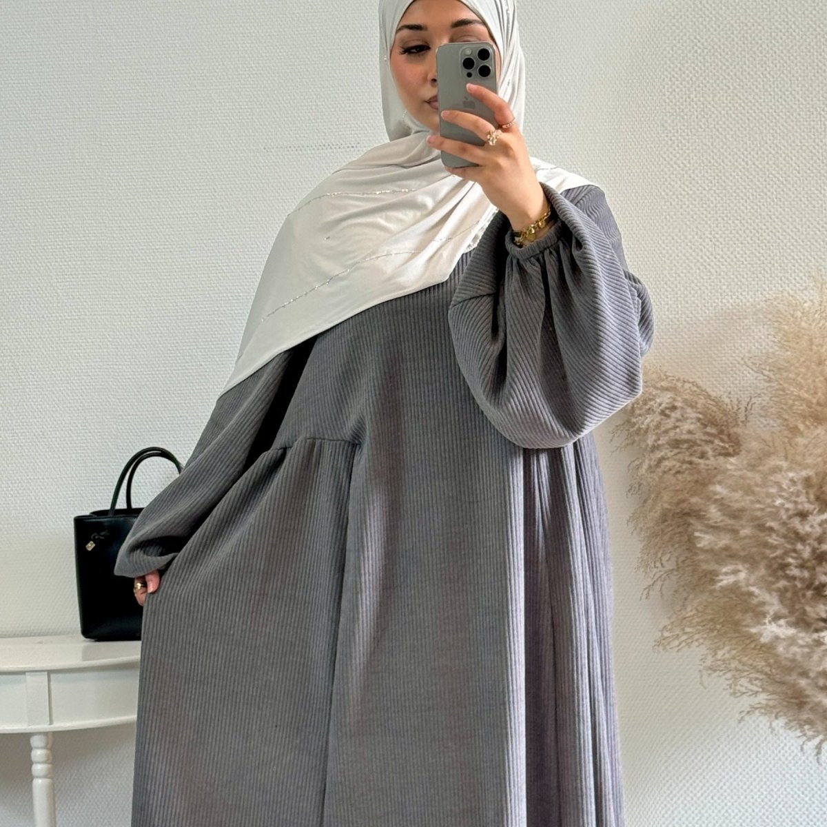 Abaya Swing en velours côtelé, coupe ample | Abaya Casual en velours côtelé (MA117)