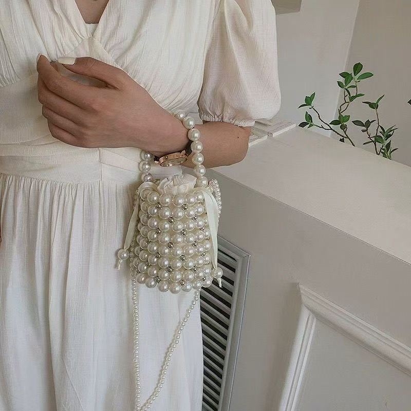 Sac Seau à Perles | Sac Bandoulière Perlé Fait Main (MAC364)