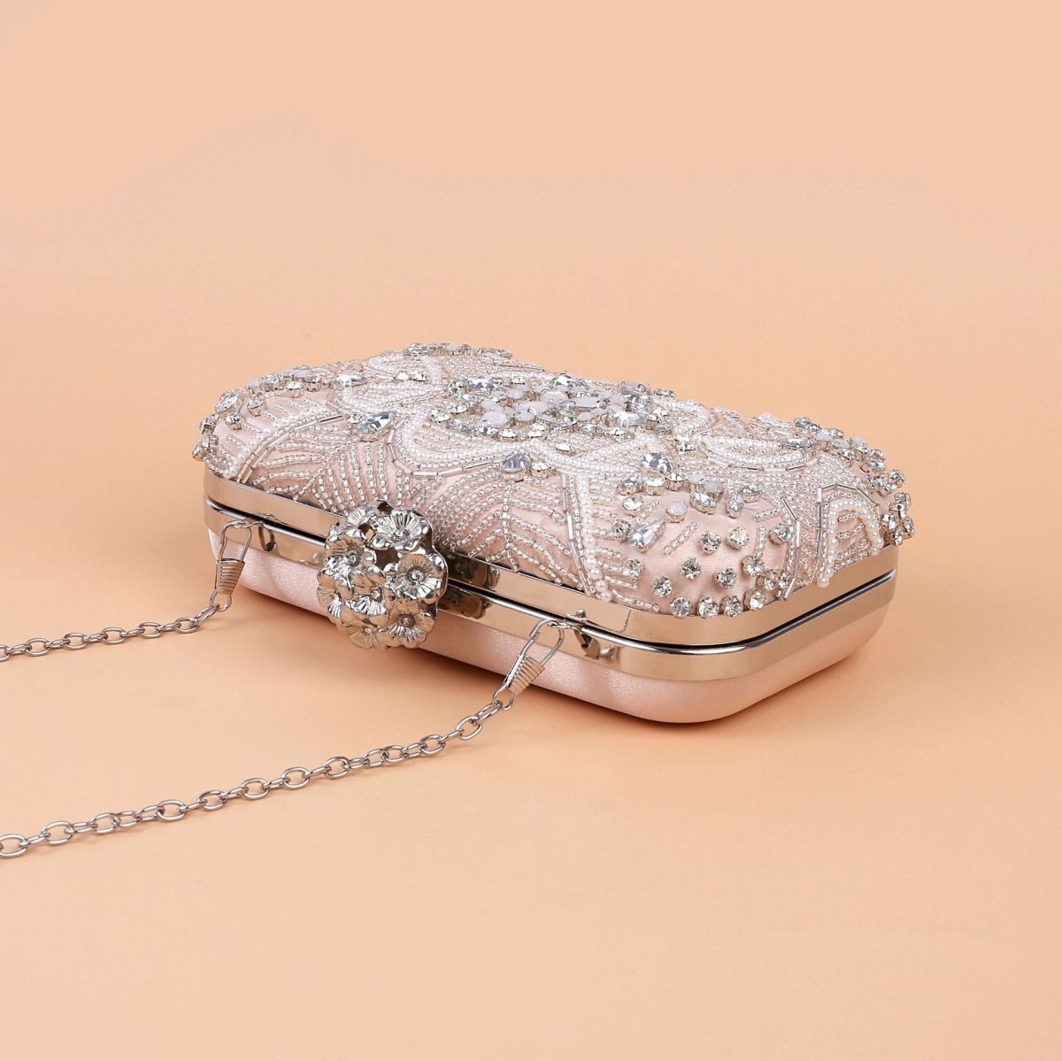 Pochette de soirée perlée ornée de diamants (MAC302)