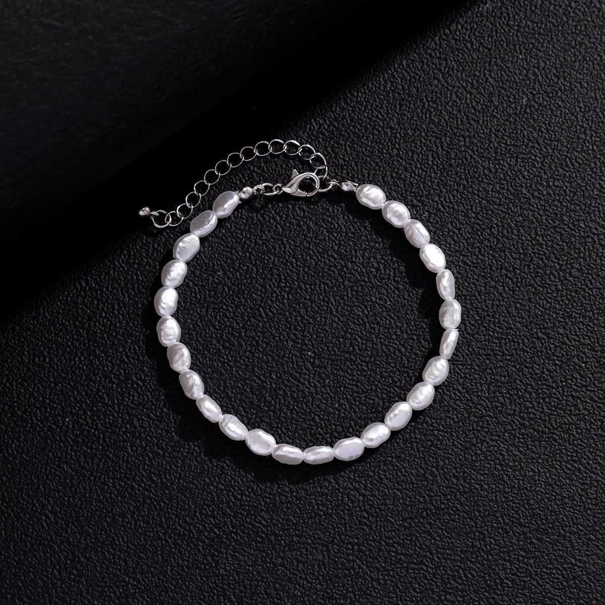 Bracelet Baroque en Perles d'Eau Douce Irrégulières avec Fermoir en Argent (MAC252)