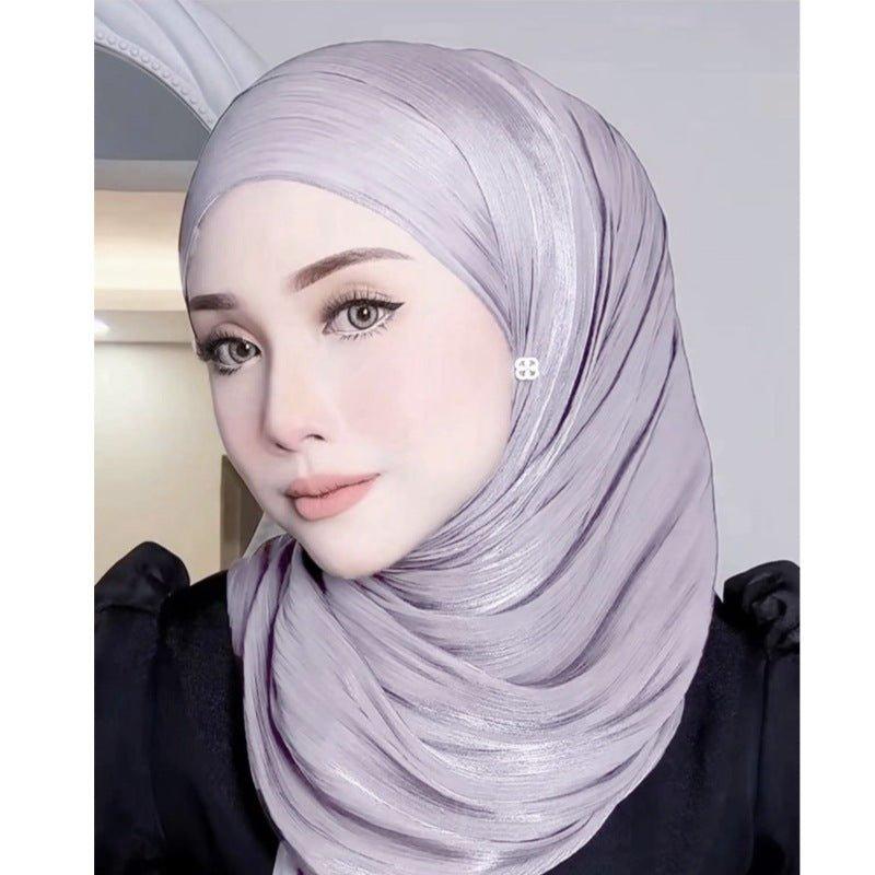 Hijab Long en Satin Uni Fin Couleur Unie (MH051)