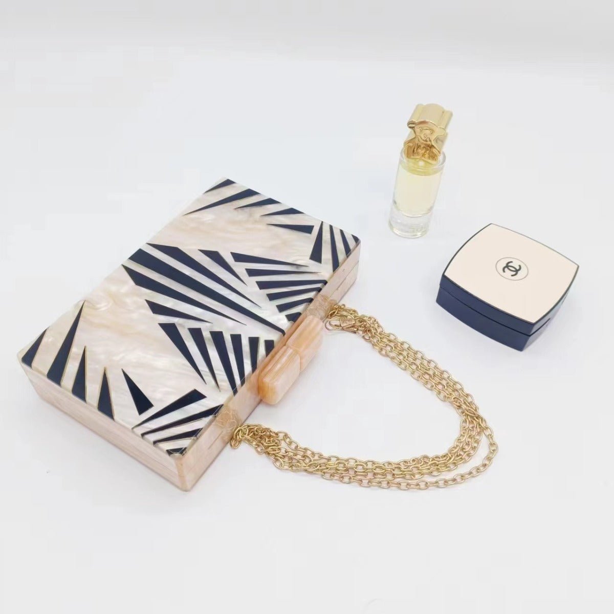 Sac de soirée Etro à motif zèbre — Pochette en acrylique avec chaîne d'épaule pour femme (MAC255)