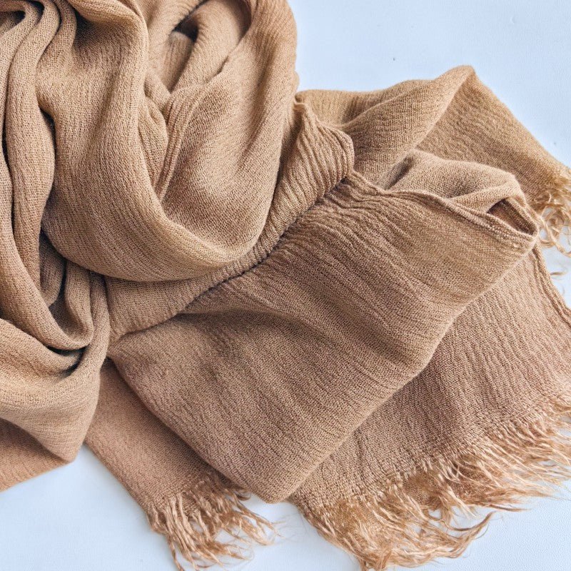 Hijab en coton à pompons | Hijab en crêpe à pompons (MH086)