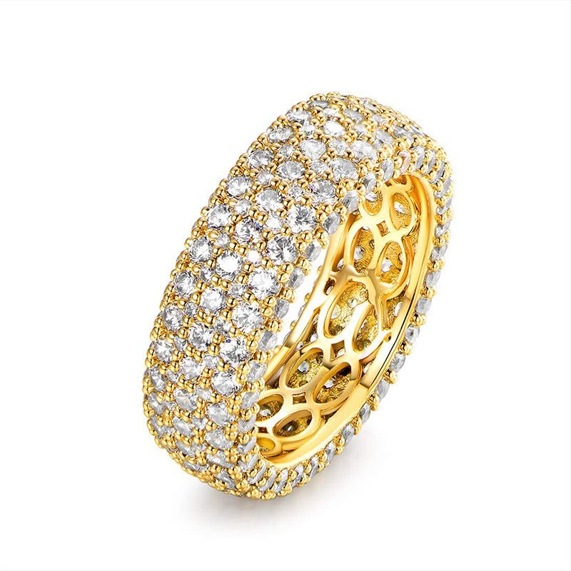 Bague MAC164 Multicouche Haut de Gamme Ultra-Scintillante Sertie de Diamants