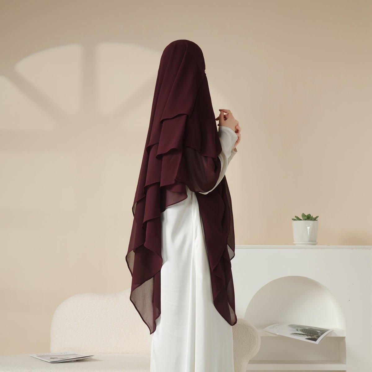 MK017 Foulard Khimar Long 3 Couches