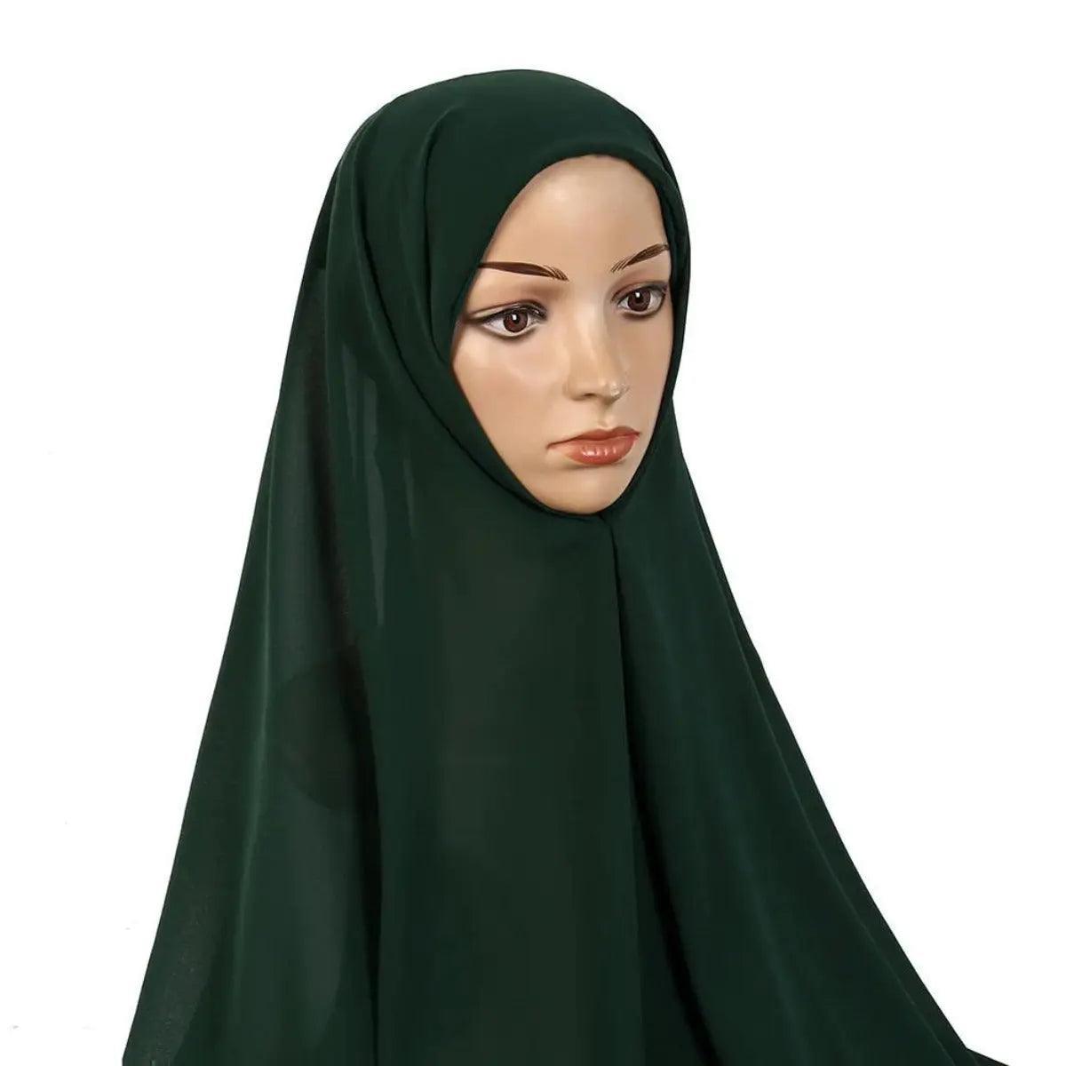 Hijab Instant en Mousseline avec Bonnet Intégré (MH004)