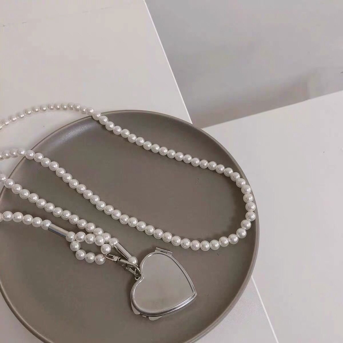 Sac ceinture chaîne miroir en perles Heart-Locket Crossbody (MAC350)