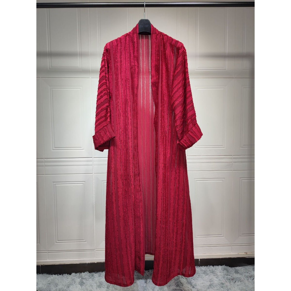 Cardigan Abaya Tricoté Vintage | Veste Longue Ouverte Modeste pour Femme (MOA217)