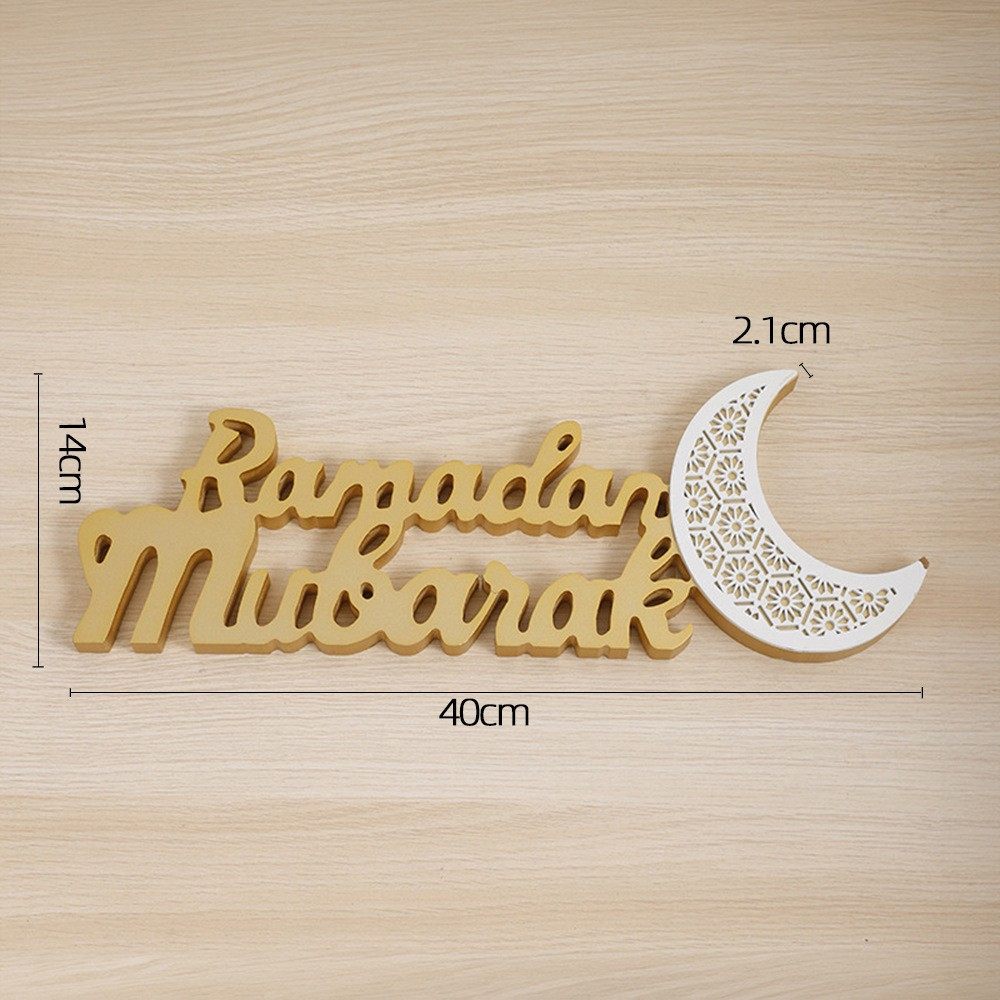 Décoration LED de Ramadan Mubarak, ornement artisanal en forme de croissant de lune (MAC393)