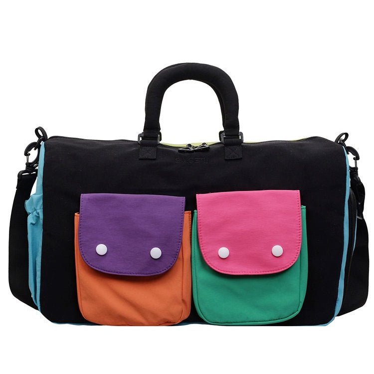 Sac de Voyage Colorblock - Sac Weekender Léger à Main avec Bandoulière et Poches Extérieures (MAC480)