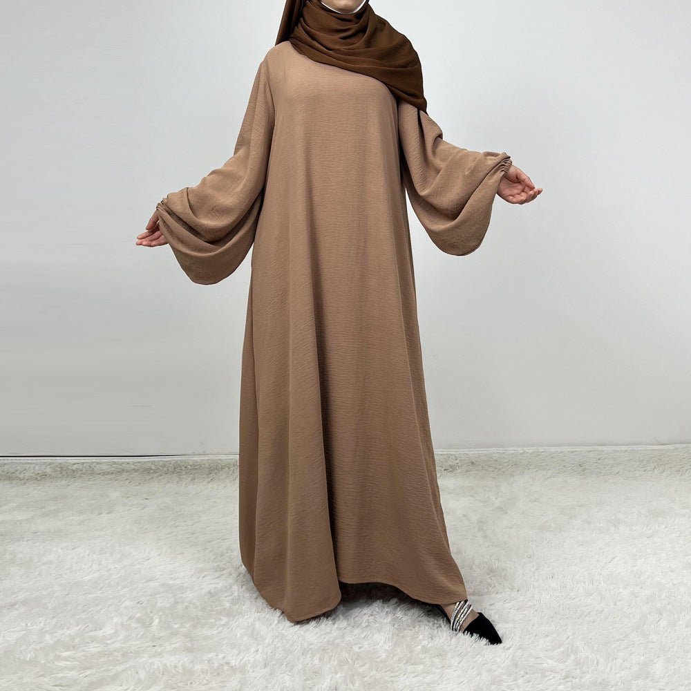 Abaya à manches lanternes en crêpe (MA124)