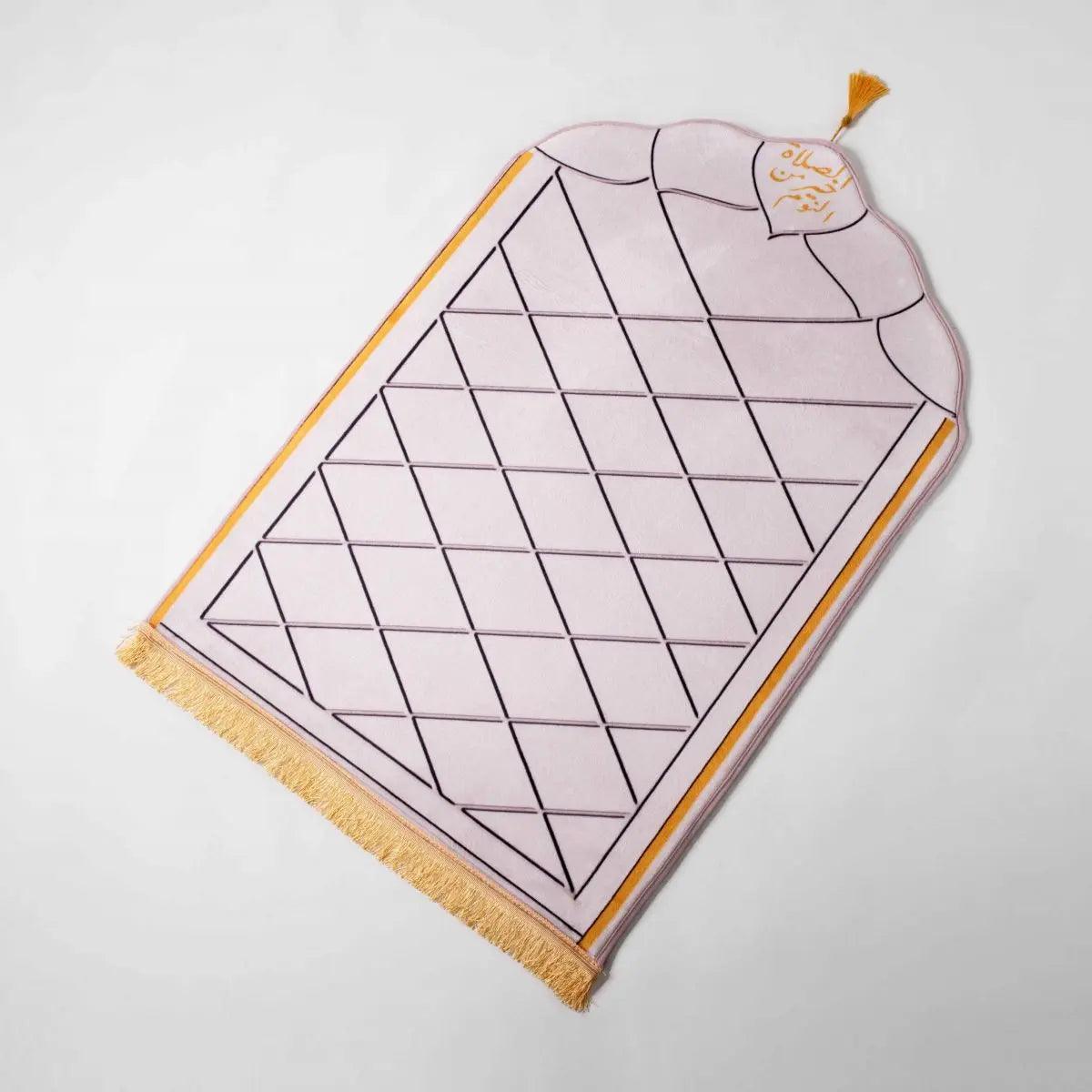 MR054 Tapis de prière en flanelle épaisse imprimée à franges