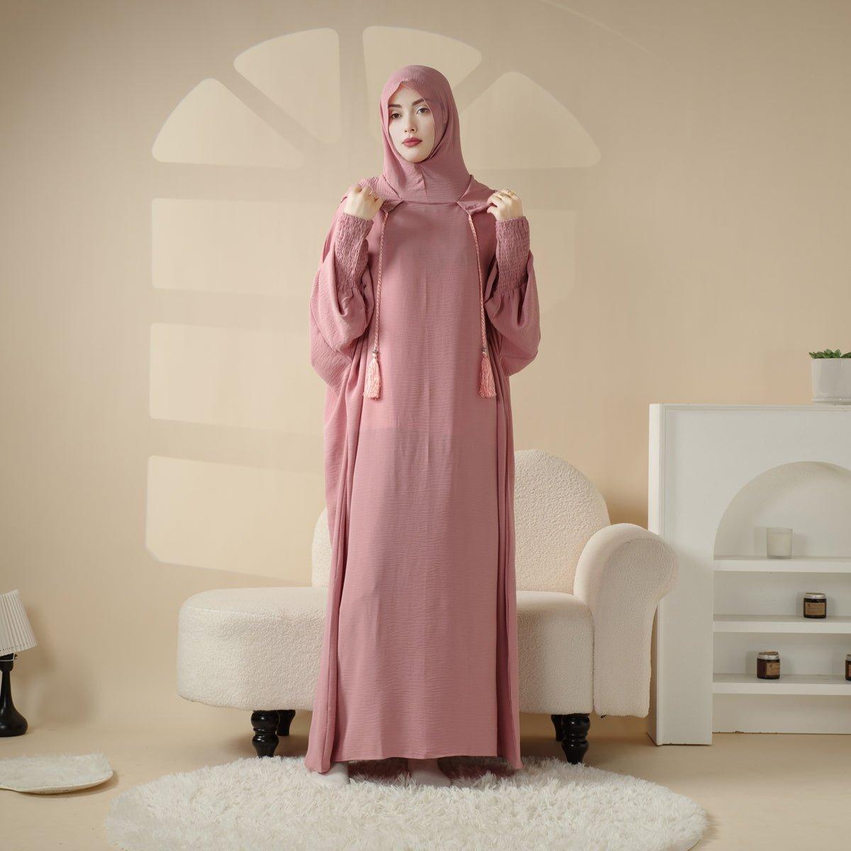 Jilbab Uni et Élégant à Capuche | Jilbab en Crêpe avec Capuche Intégrée (MJ015)