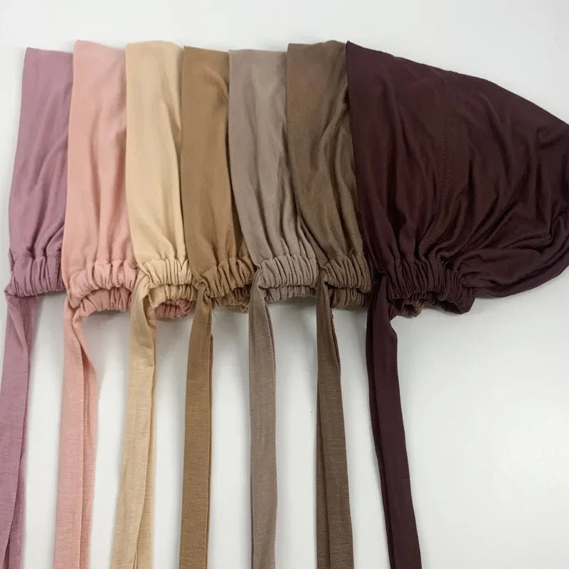 Sous-bonnet ajustable en coton stretch à nouer | Bonnet hijab (MH200)