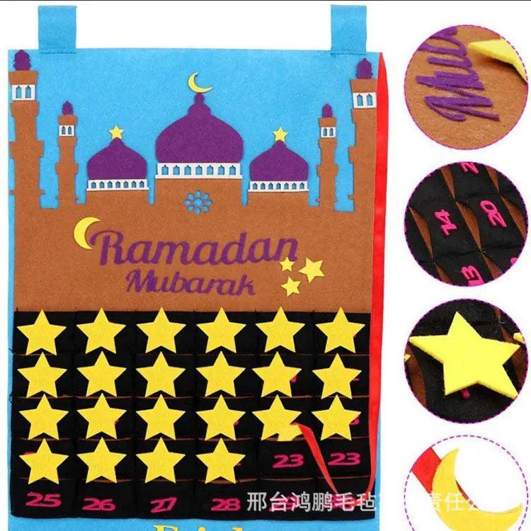 Pendentif Suspendu Calendrier en Tissu MR044 pour Ramadan