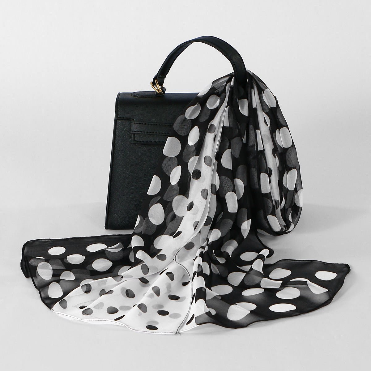 Foulard Hijab Mousseline à Pois Bicolore (MH247)