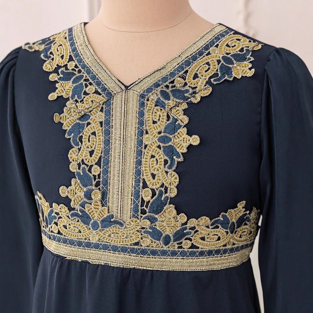 Robe Kaftan Brodée pour Filles (MKG020)