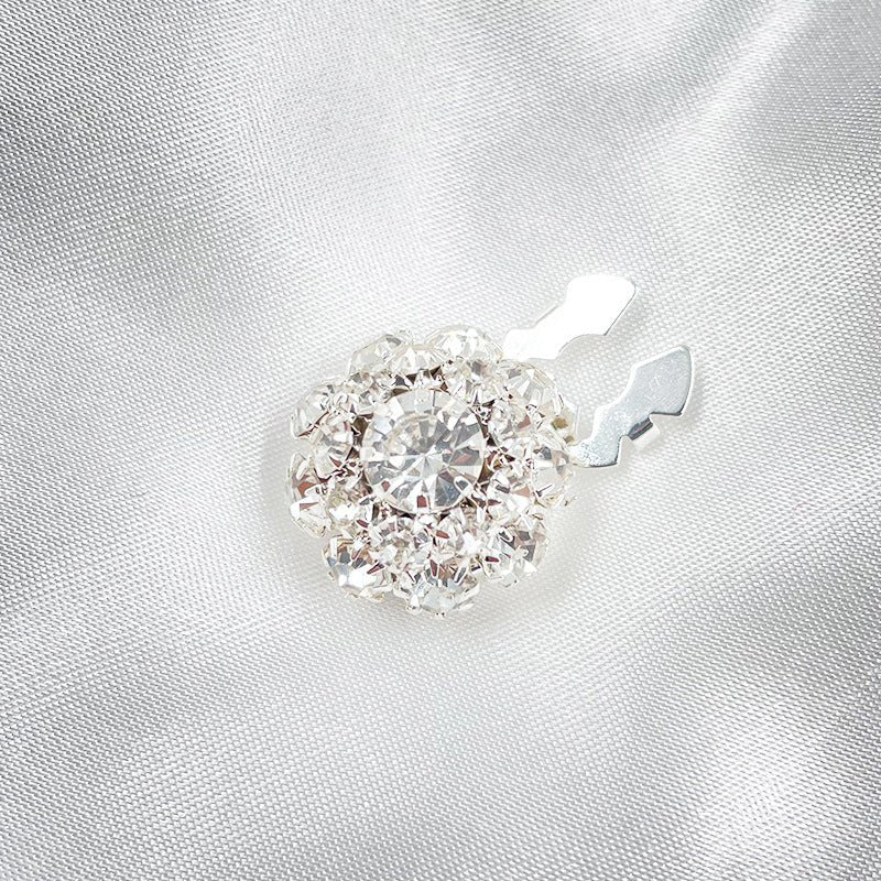 Cache-boutons strass | Pinces décoratives fleurs cristal (MAC359)