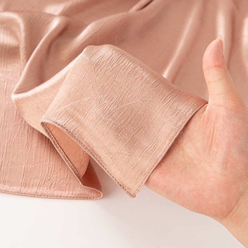 MH065 Satin Imitation Soie Froissé Brillant Écorce