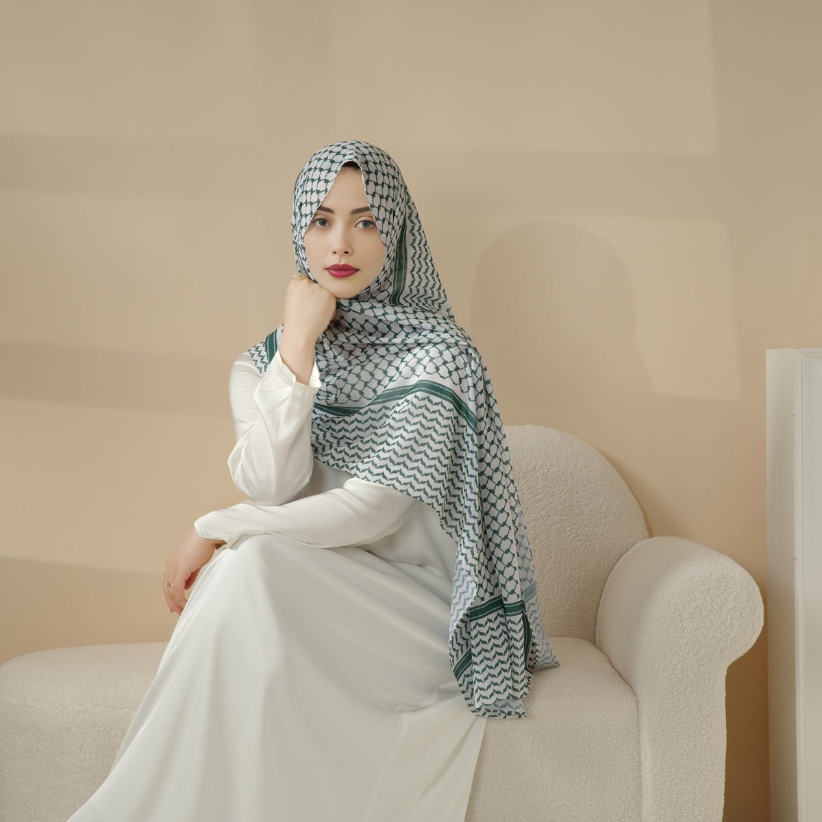 Hijab en mousseline Keffiyeh (MH045)