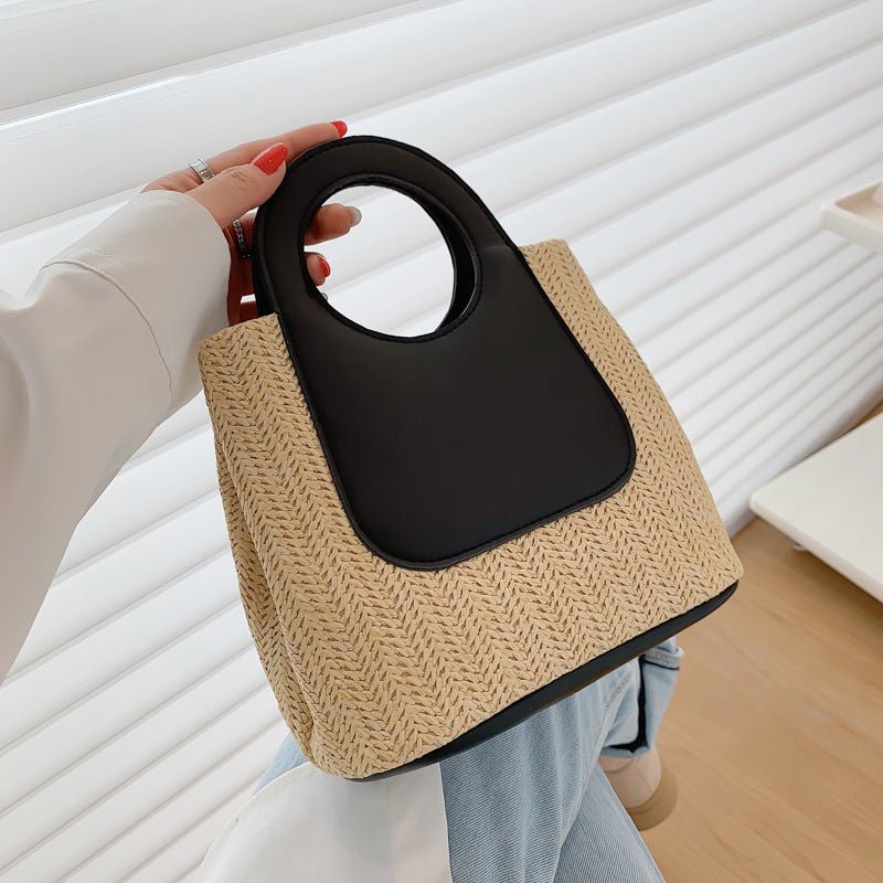 Sac à poignée tissée contraste été (MAC467)