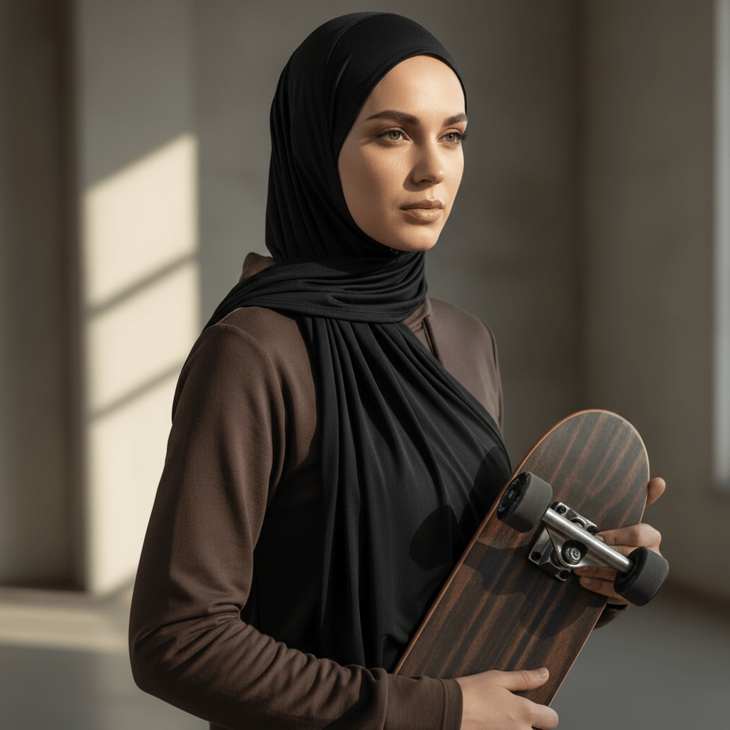 Hijab de Sport Rafraîchissant Antidérapant Premium | Hijab de Sport Respirant (MH196)
