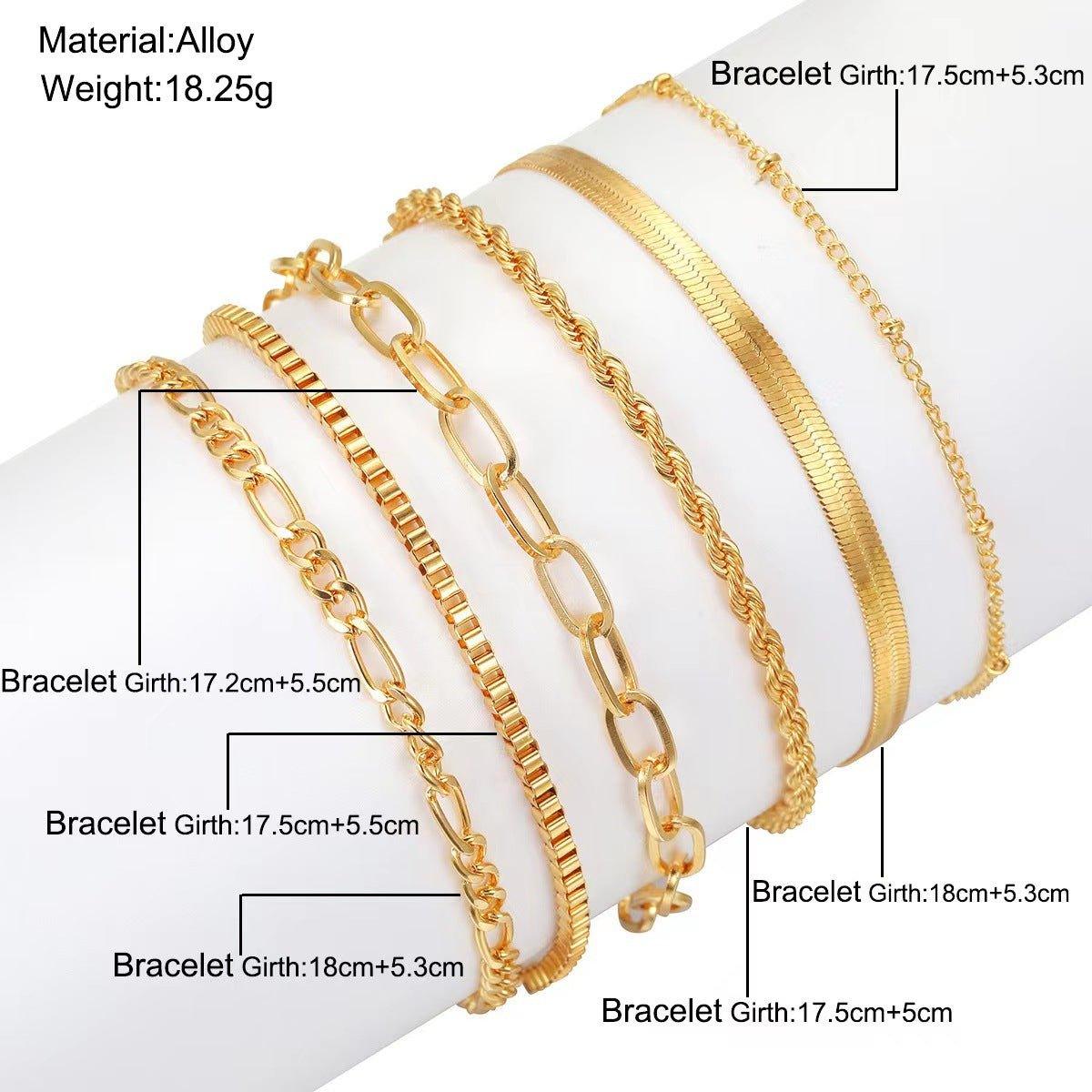 Bracelet multi-rangs métallique bohème minimaliste MAC092