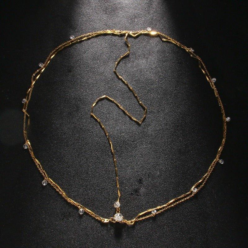 Tiare de mariage étincelante MAC127 avec pendentif simple en strass