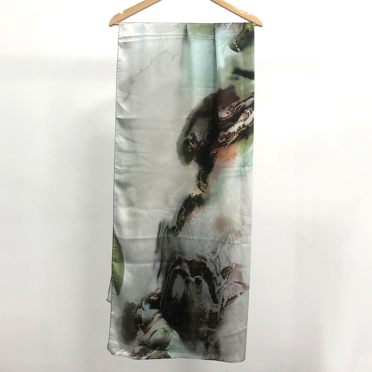 Foulard Hijab en Soie Imprimé Marbre (MH209)