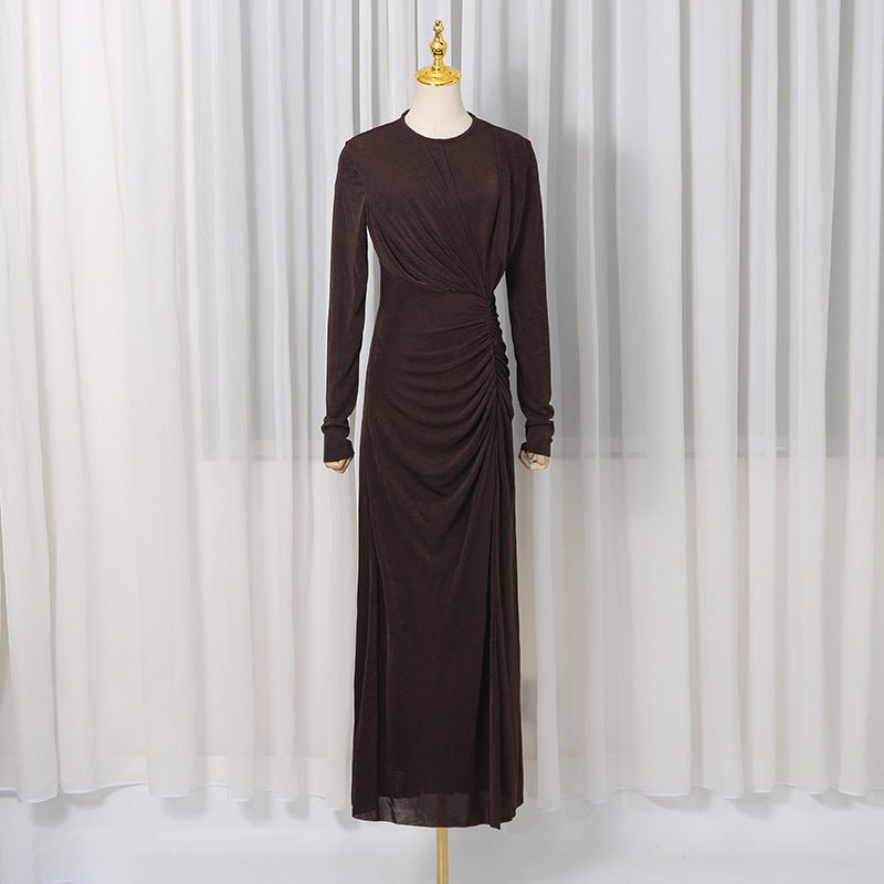 Robe moulante élégante à manches longues (MS323)