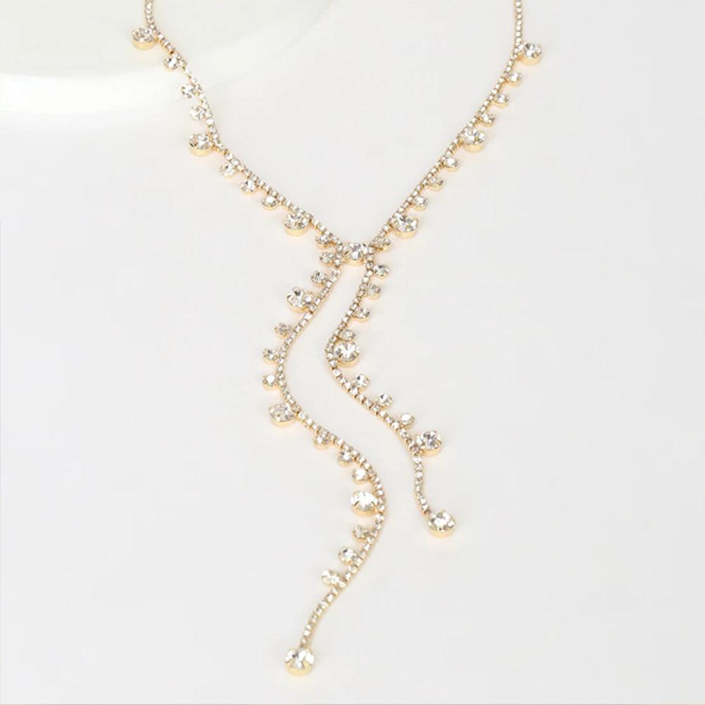 Collier MAC088 personnalisé avec pampilles longues et diamants de forme irrégulière