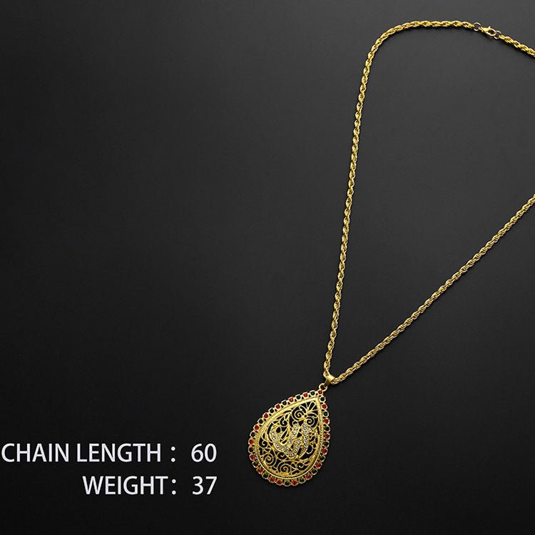 Pendentif doré ethnique, élégant et raffiné (MAC231) (AVEC BOÎTE CADEAU)