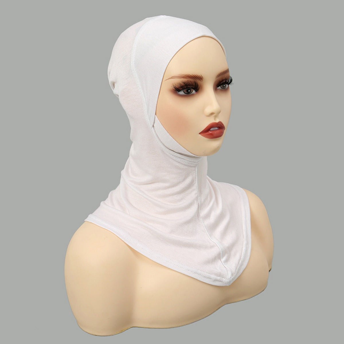Bonnet sous-hijab en coton mercerisé premium simple couche de luxe, avec protection du menton (MH117)
