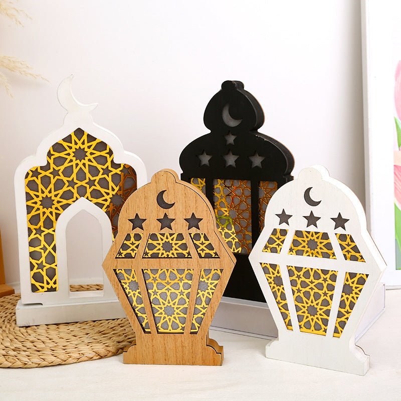 Décorations de bureau en bois avec LED pour l'Aïd (MAC395)