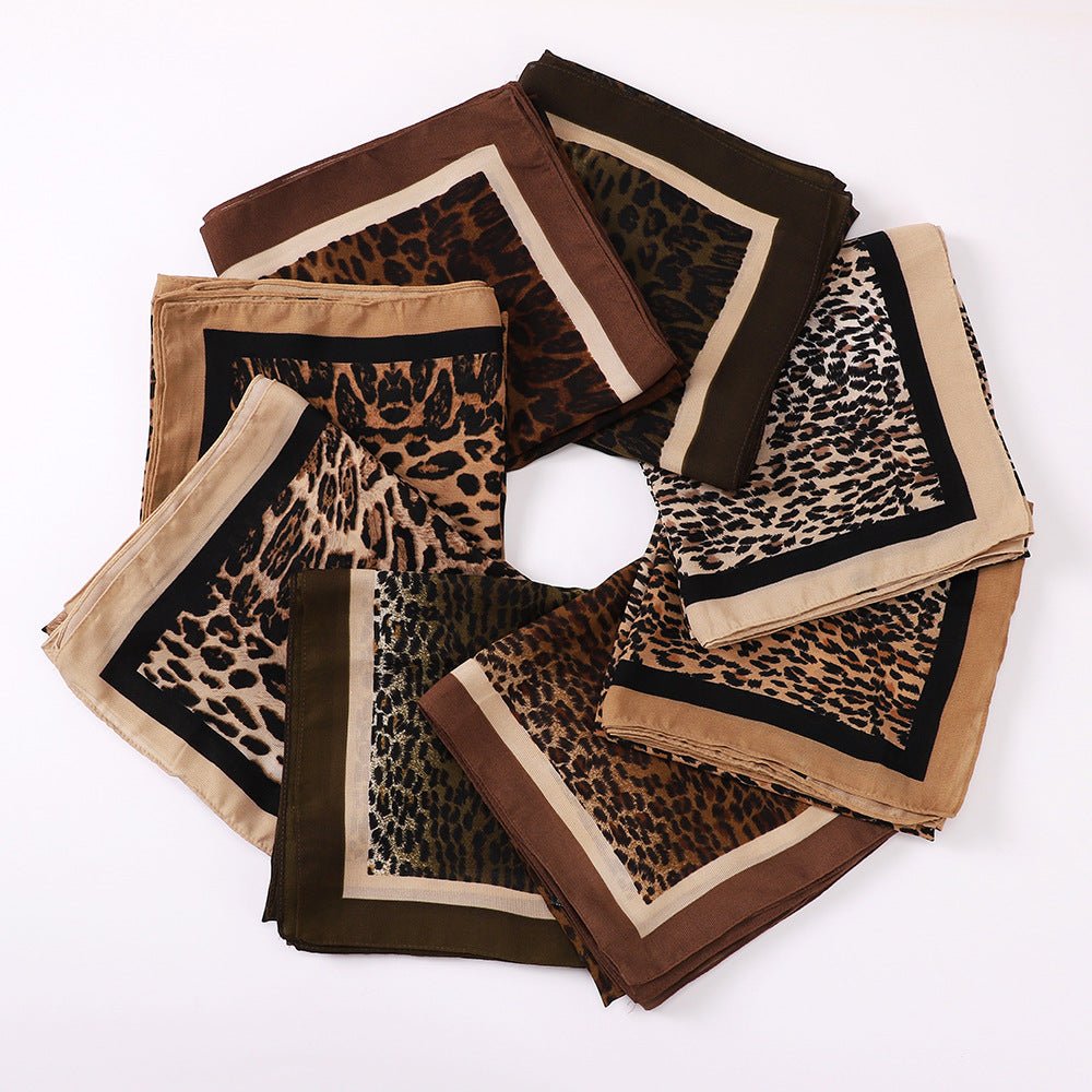 Foulard Hijab Carré Imprimé Léopard (MH182)