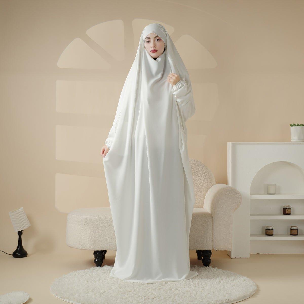MJ0055 Jilbab 1 pièce en viscose avec niqab attaché