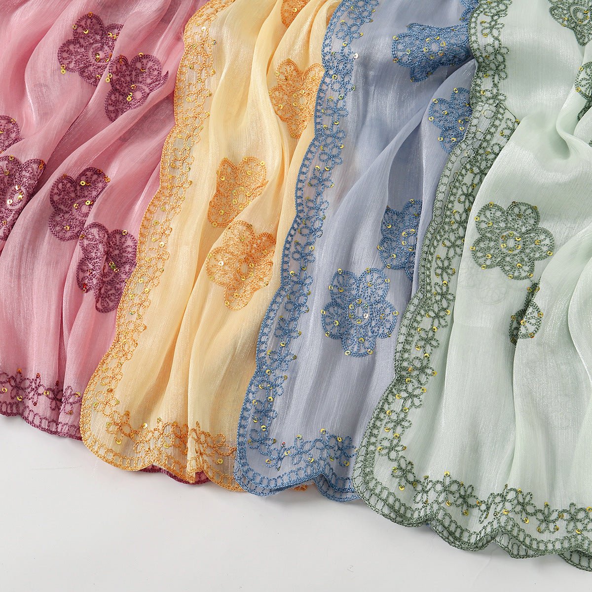 Foulard Hijab Pailletté Brillant Brodé (MH248)