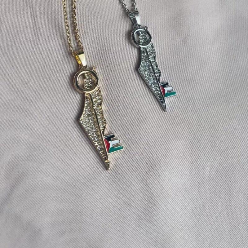 Collier MAC110 en acier inoxydable Keffieh Palestine