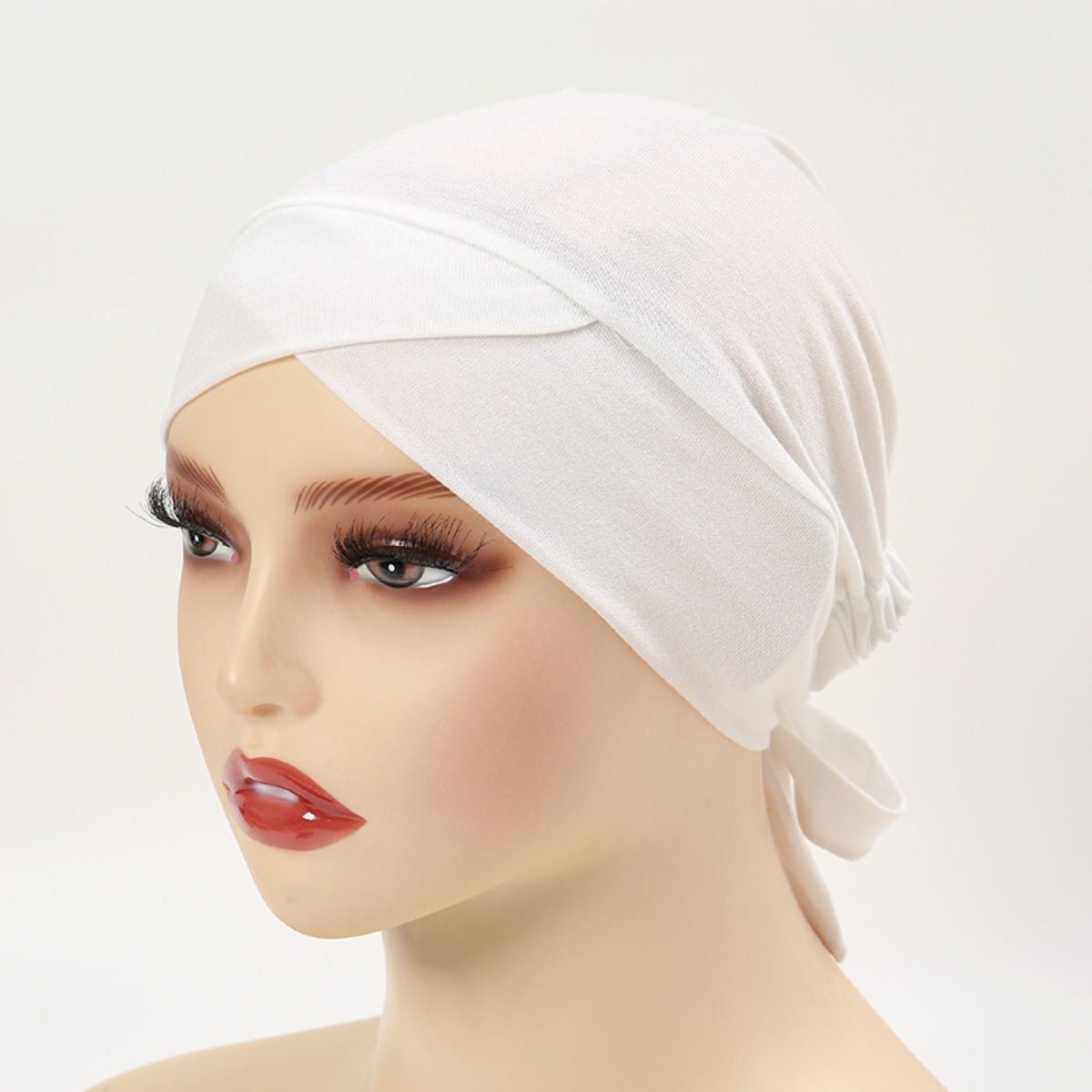 Bonnet hijab en coton mercerisé premium à bandes croisées avec bord ajustable (MH116)
