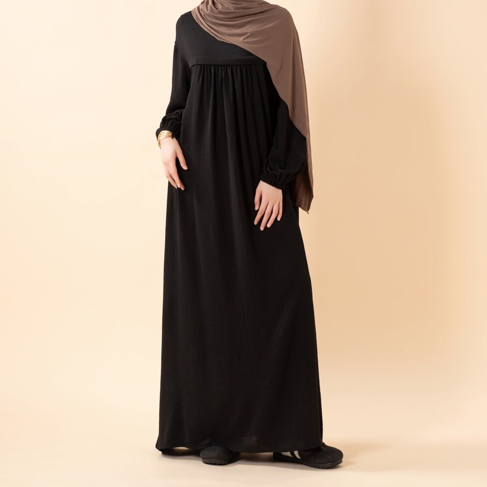 Abaya en crêpe avec poches sécurisées pour Omra (MA386)