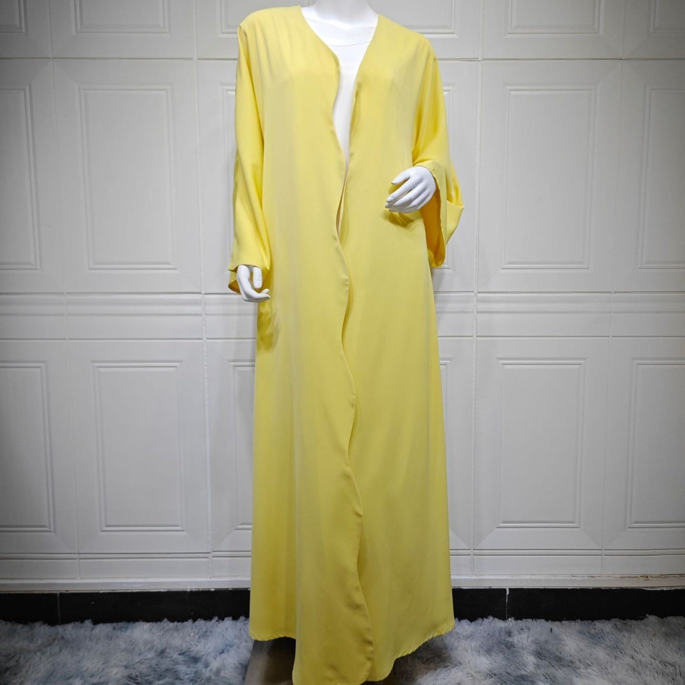 Abaya sans col à devant ouvert (MOA348)