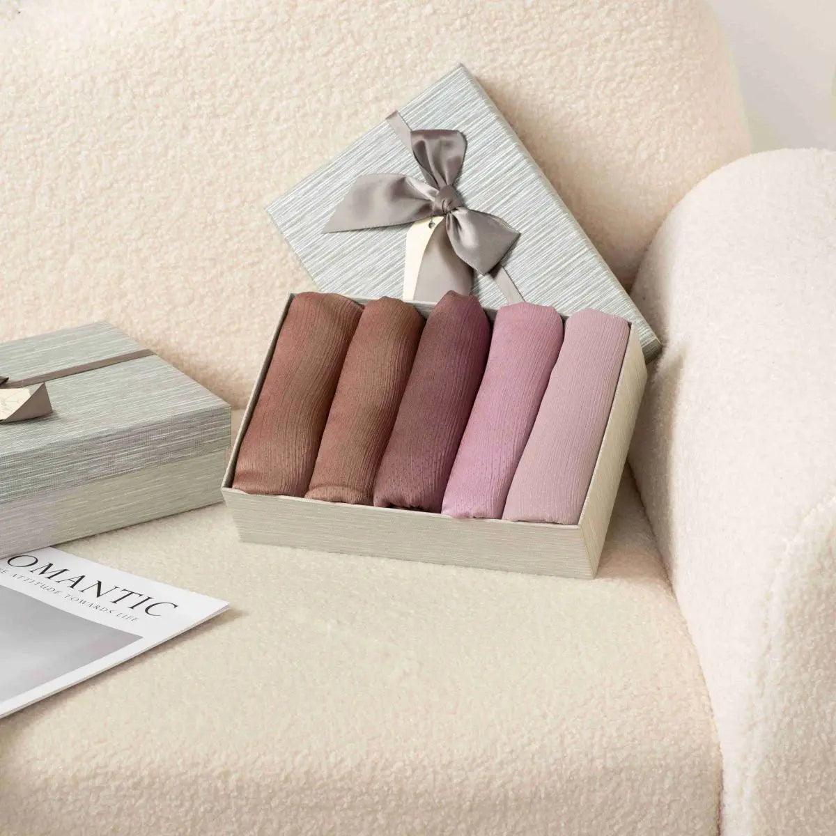 Coffret Cadeau Hijab en Satin Texturé Étoile (MH050)
