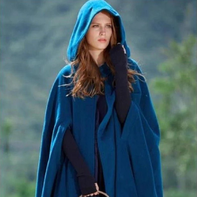Manteau Cape Longue à Capuche et Châle | Poncho Châle à Capuche Polyvalent en 5 Couleurs (MOA088)