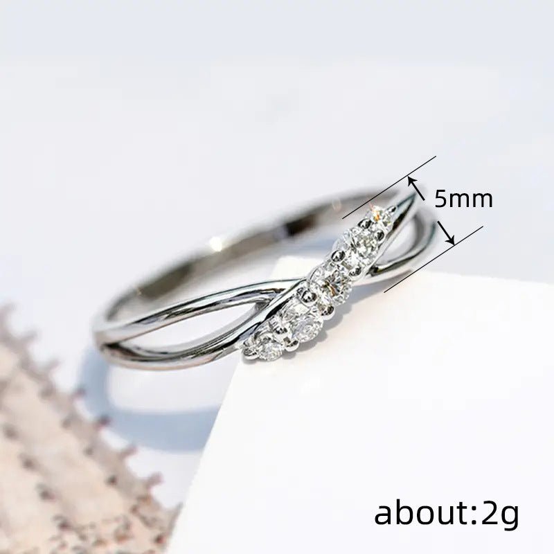 Bague creuse simple en croix micro-pavée MAC162