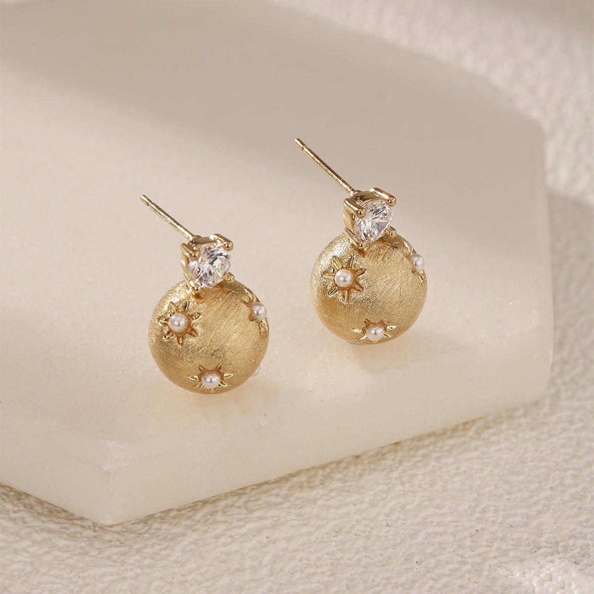 Boucles d'oreilles Cœur Brossé Élégant (MAC460)