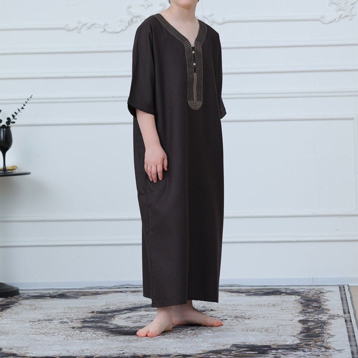 Qamis brodé pour garçon avec poches (MKB023)