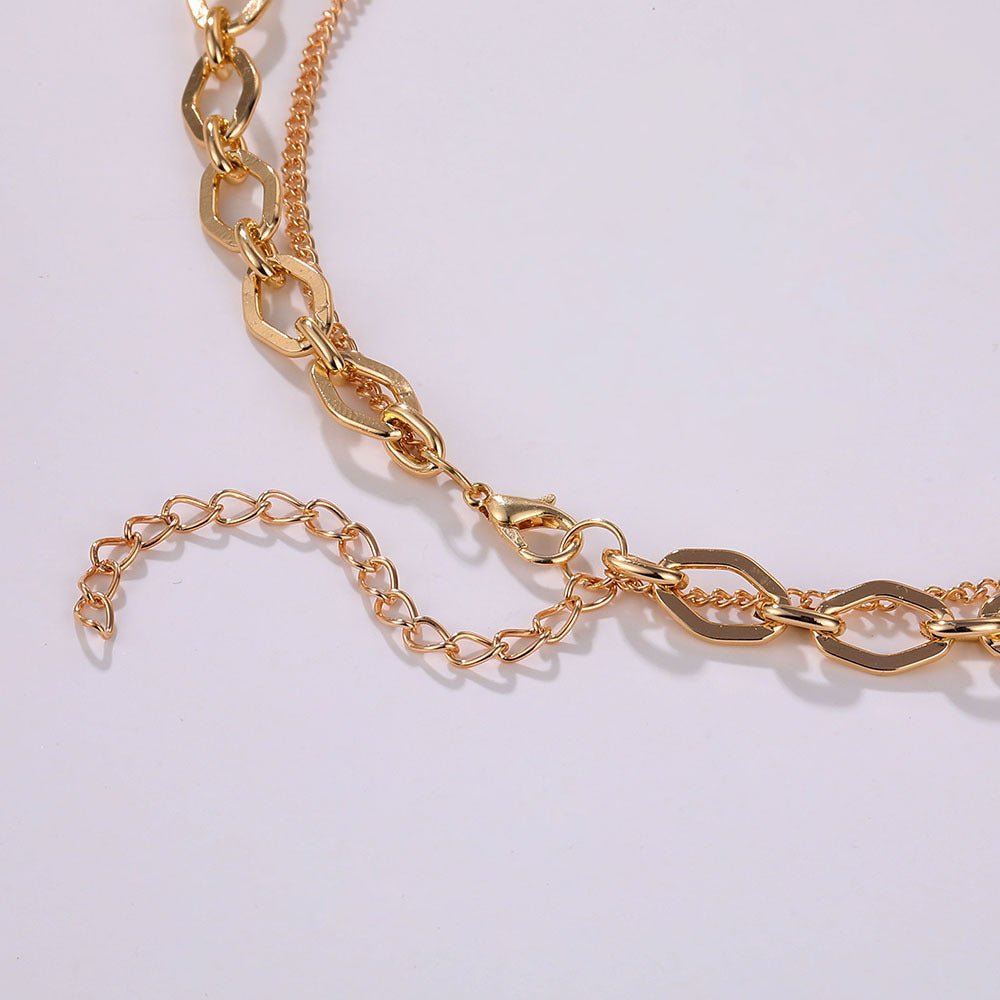 Collier vintage à double rangée avec disques métalliques (MAC211)